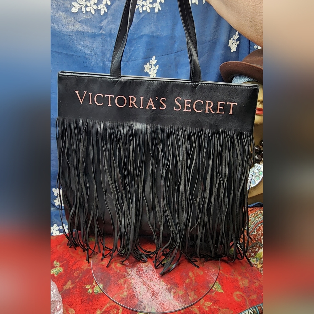 2 Victoria's Secret black vegan totes